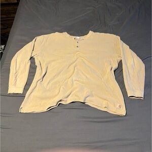 Vintage 90s Carhartt Tan Waffle Knit 100% Cotton Shirt